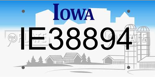 IE38894 Iowa License Plate