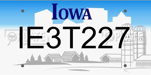 IE3T227 Iowa License Plate