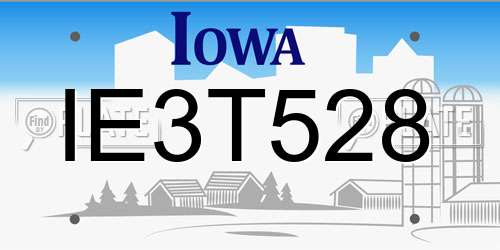 IE3T528 Iowa License Plate