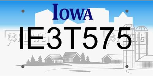 IE3T575 Iowa License Plate