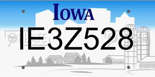 IE3Z528 Iowa License Plate