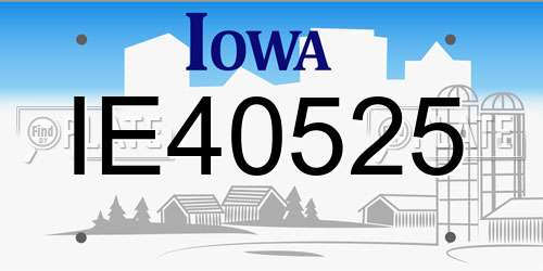 IE40525 Iowa License Plate