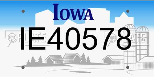 IE40578 Iowa License Plate