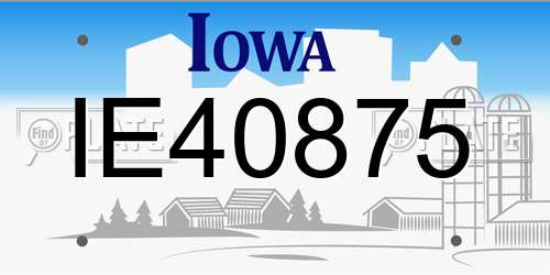 IE40875 Iowa License Plate