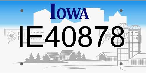 IE40878 Iowa License Plate