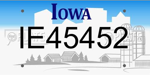 IE45452 Iowa License Plate
