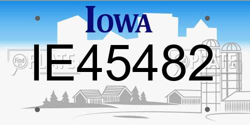 IE45482 Iowa License Plate