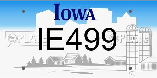 IE499 Iowa License Plate