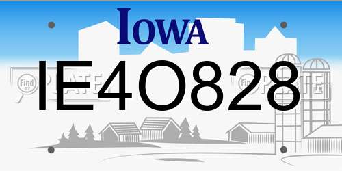 IE4O828 Iowa License Plate