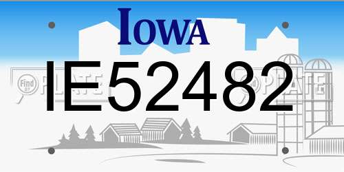 IE52482 Iowa License Plate
