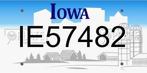IE57482 Iowa License Plate