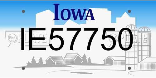 IE57750 Iowa License Plate