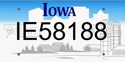 IE58188 Iowa License Plate