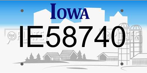 IE58740 Iowa License Plate