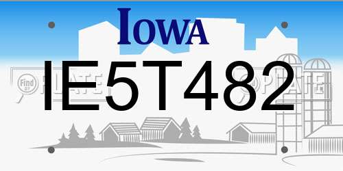 IE5T482 Iowa License Plate