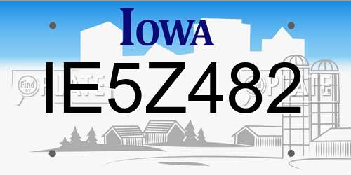 IE5Z482 Iowa License Plate