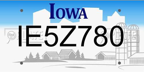 IE5Z780 Iowa License Plate