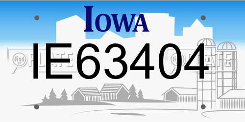 IE63404 Iowa License Plate