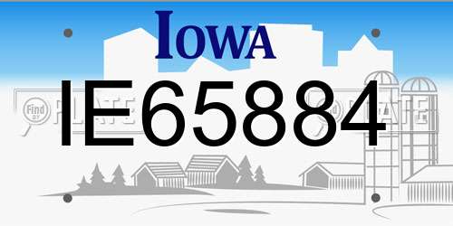 IE65884 Iowa License Plate