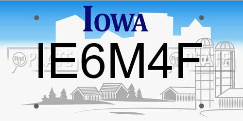 IE6M4F Iowa License Plate