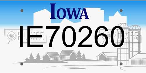 IE70260 Iowa License Plate