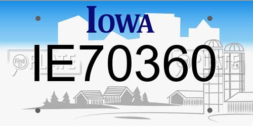 IE70360 Iowa License Plate