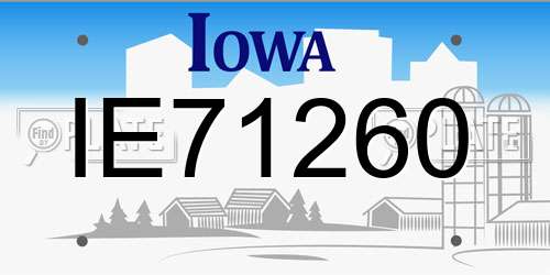 IE71260 Iowa License Plate