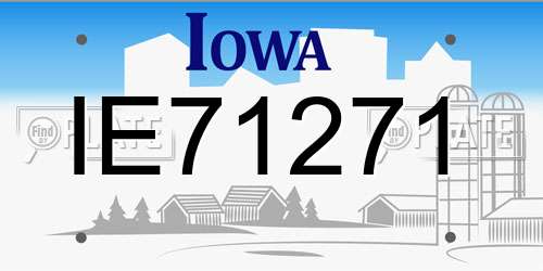 IE71271 Iowa License Plate