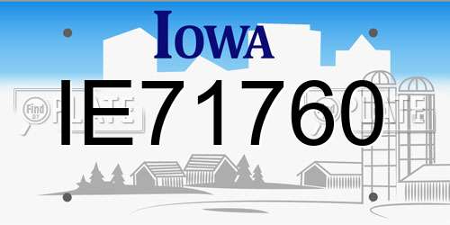 IE71760 Iowa License Plate
