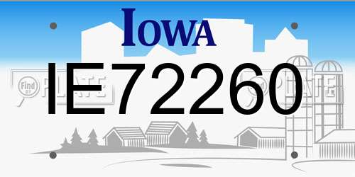 IE72260 Iowa License Plate