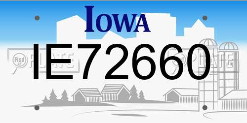 IE72660 Iowa License Plate