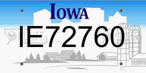 IE72760 Iowa License Plate
