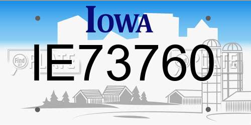 IE73760 Iowa License Plate