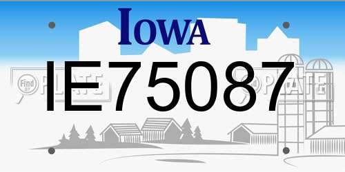 IE75087 Iowa License Plate