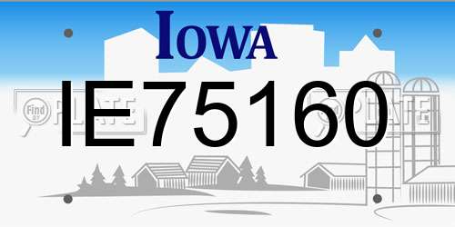 IE75160 Iowa License Plate