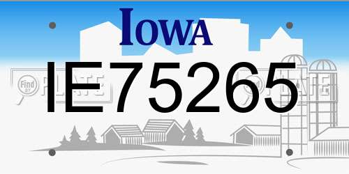 IE75265 Iowa License Plate