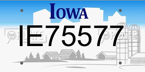 IE75577 Iowa License Plate