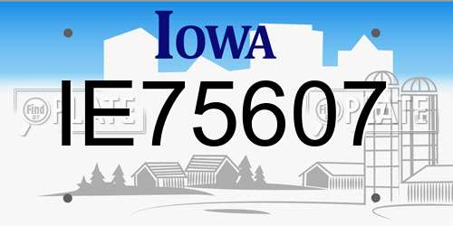 IE75607 Iowa License Plate