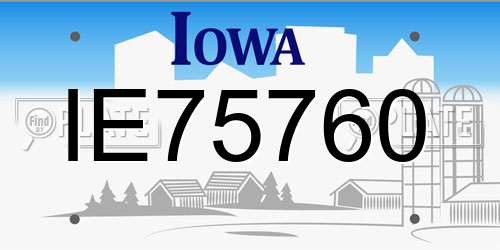 IE75760 Iowa License Plate