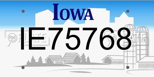 IE75768 Iowa License Plate