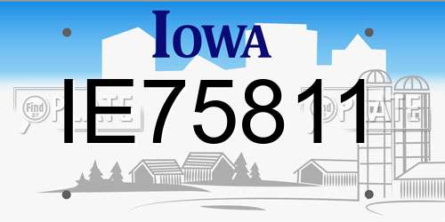 IE75811 Iowa License Plate