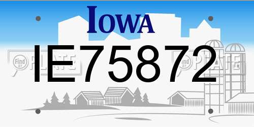 IE75872 Iowa License Plate