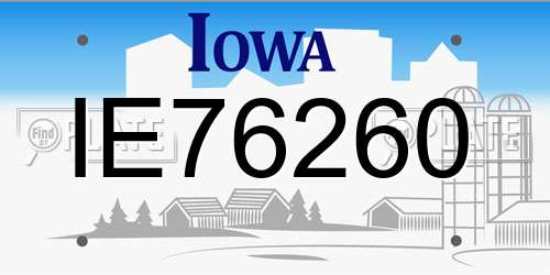 IE76260 Iowa License Plate