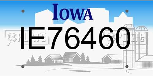 IE76460 Iowa License Plate