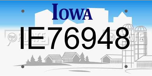 IE76948 Iowa License Plate