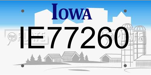IE77260 Iowa License Plate
