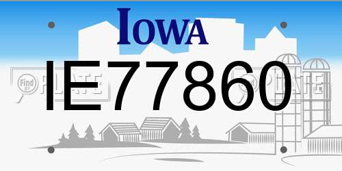 IE77860 Iowa License Plate