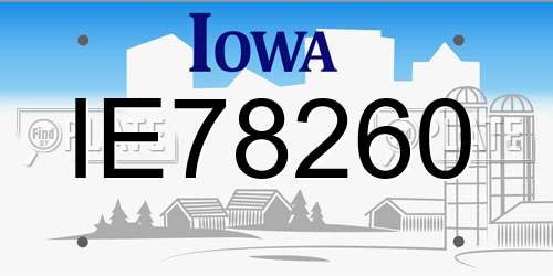 IE78260 Iowa License Plate