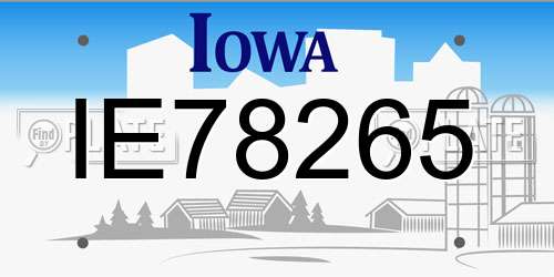 IE78265 Iowa License Plate