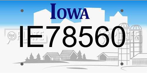 IE78560 Iowa License Plate